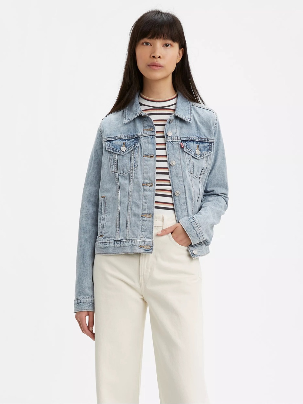 Levi’s Light Wash Original Trucker Denim Jacket - Classic Women's Jean Jacket